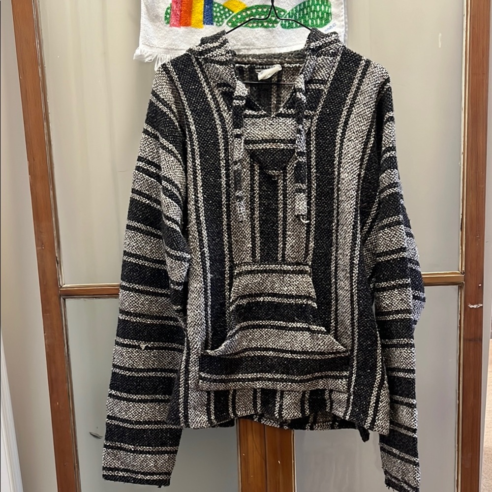 Neutral tone unisex poncho